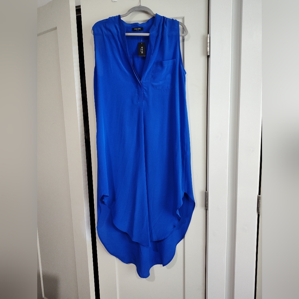 OTTE New York silk dress, bright blue, new condition, size L